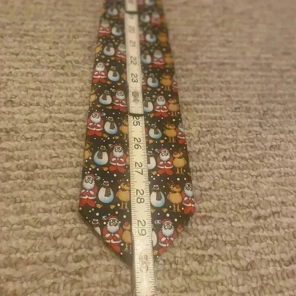 Rene Chagal Christmas tie with Santa, reindeer and snowman
